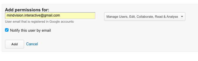 google analytics permissions