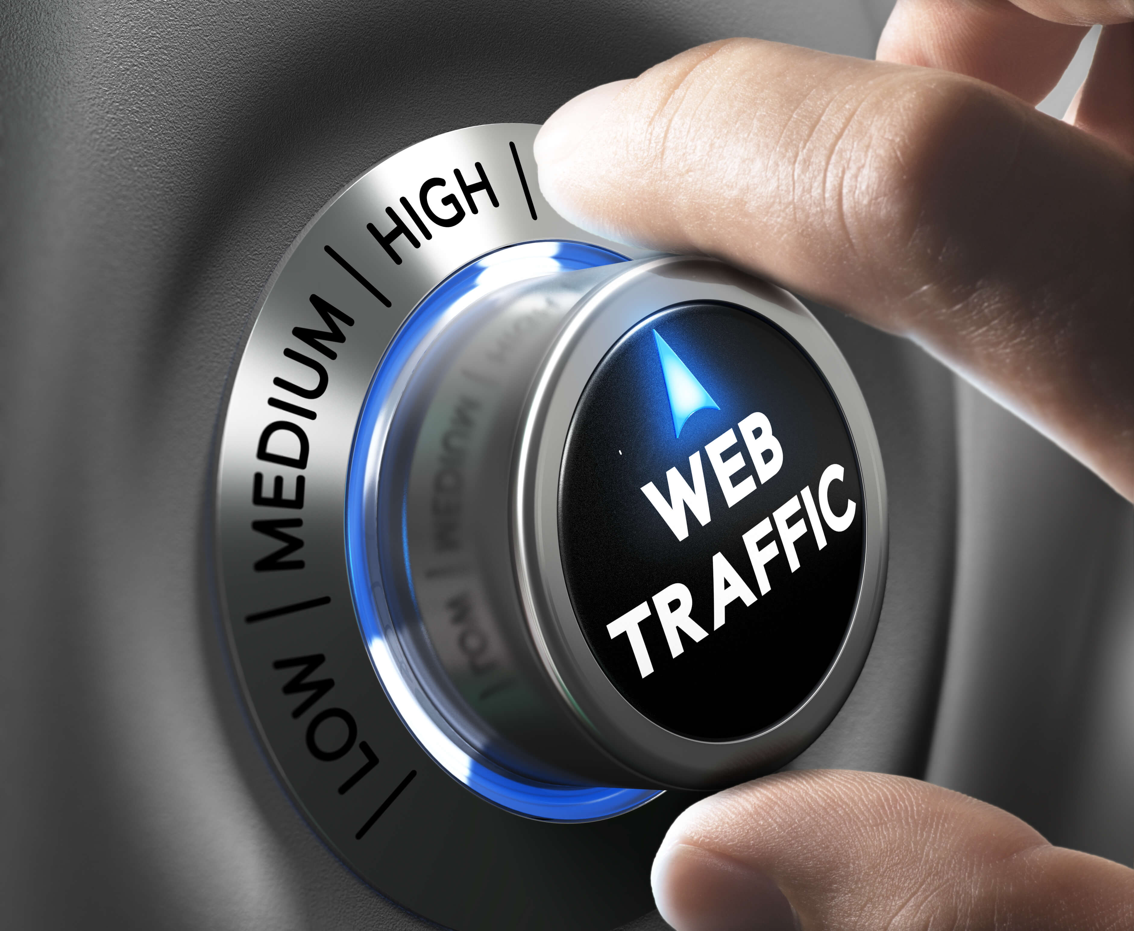 Web traffic button pointing high position